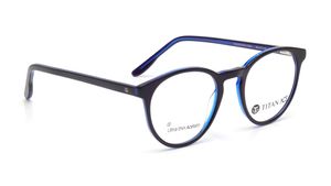 Image 2 of Blue Round Eyeglasses for Men and Women from Titan Available at Titan Eye+