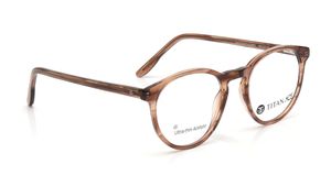 Image 2 of Brown Round Eyeglasses for Men and Women from Titan Available at Titan Eye+