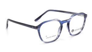 Image 2 of Blue Geometric Eyeglasses for Men and Women from Titan Available at Titan Eye+