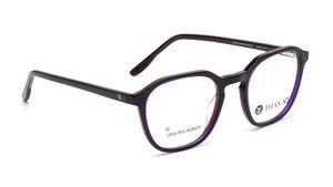 Image 2 of Brown Geometric Eyeglasses for Men and Women from Titan Available at Titan Eye+