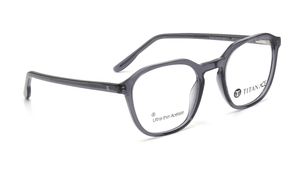 Image 2 of Grey Geometric Eyeglasses for Men and Women from Titan Available at Titan Eye+