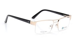 Image 2 of Gold Rectangle Eyeglasses for Men from Ace by Titan Available at Titan Eye+