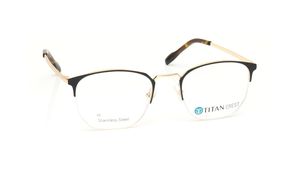 Image 2 of Black Semi-Rimmed Unisex Eyeglasses (TC1092UHM3MBKV|51) from Titan Available at Titan Eye+