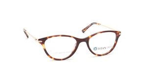 Image 2 of Brown CatEye Rimmed Women Eyeglasses (TC1101WFC1MBRV|52) from Titan Available at Titan Eye+