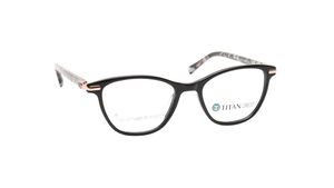 Image 2 of Black CatEye Rimmed Women Eyeglasses (TC1103WFP3MBKV|52) from Titan Available at Titan Eye+