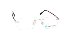 Image 2 of Gold Rectangle Eyeglasses for Men and Women from Titan Available at Titan Eye+