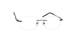 Image 2 of Square Black Rimless Eyeglasses for Men and Women from Titan Available at Titan Eye+