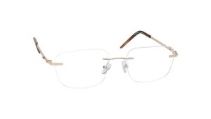 Image 2 of Gold Square Eyeglasses for Men and Women from Titan Available at Titan Eye+