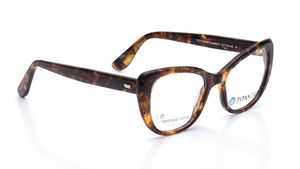 Image 2 of Brown Cateye Rimmed Eyeglasses for Men from Titan Available at Titan Eye+