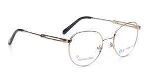 Image 2 of Gold Round Eyeglasses for Women from Titan Available at Titan Eye+