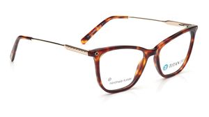 Image 2 of Brown Rectangle Eyeglasses for Women from Titan Available at Titan Eye+