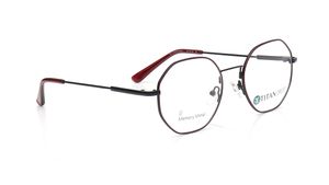 Image 2 of Black Geometric Rimmed Eyeglasses for Women from Titan Available at Titan Eye+