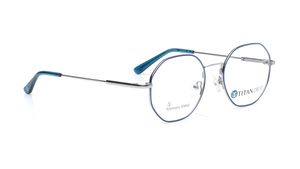 Image 2 of Silver Geometric Rimmed Eyeglasses for Women from Titan Available at Titan Eye+