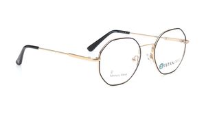 Image 2 of Gold Geometric Rimmed Eyeglasses for Women from Titan Available at Titan Eye+