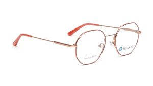 Image 2 of Orange Geometric Eyeglasses for Women from Titan Available at Titan Eye+