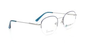 Image 2 of Silver Round Semi-Rimmed Eyeglasses for Men and Women from Titan Available at Titan Eye+