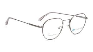 Image 2 of Grey Geometric Eyeglasses for Men and Women from Titan Available at Titan Eye+