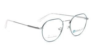 Image 2 of Green Geometric Eyeglasses for Men and Women from Titan Available at Titan Eye+