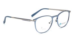 Image 2 of Titan Crest Round Blue  Rimmed Eyeglasses for Men and Women from Titan Available at Titan Eye+