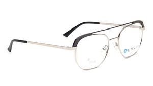 Image 2 of Titan Crest Navigator Silver  Rimmed Eyeglasses for Men from Titan Available at Titan Eye+