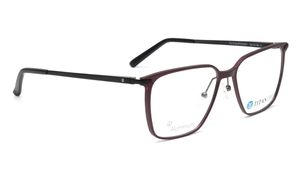 Image 2 of Titan Crest Square Red  Rimmed Eyeglasses for Men from Titan Available at Titan Eye+