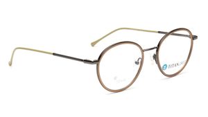 Image 2 of Titan Crest Round Gun Metal Rimmed Eyeglasses for Men and Women from Titan Available at Titan Eye+