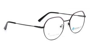 Image 2 of Titan Crest Round Black  Rimmed Eyeglasses for Men and Women from Titan Available at Titan Eye+