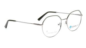Image 2 of Titan Crest Round Gun Metal Rimmed Eyeglasses for Men and Women from Titan Available at Titan Eye+