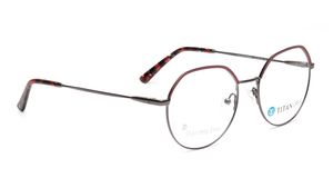 Image 2 of Titan Crest Round Gun Metal Rimmed Eyeglasses for Men and Women from Titan Available at Titan Eye+