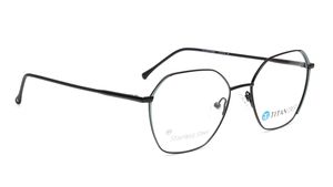 Image 2 of Black Geometric Eyeglasses for Men and Women from Titan Available at Titan Eye+