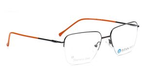 Image 2 of Titan Crest Square Gun Metal Semi-Rimmed Eyeglasses for Men from Titan Available at Titan Eye+