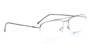 Image 2 of Titan Crest Navigator Gun Metal Semi-Rimmed Eyeglasses for Men from Titan Available at Titan Eye+