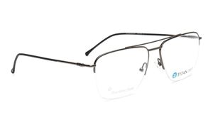 Image 2 of Titan Crest Navigator Gun Metal Semi-Rimmed Eyeglasses for Men from Titan Available at Titan Eye+