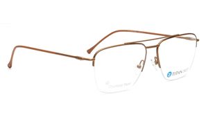 Image 2 of Titan Crest Navigator Brown  Semi-Rimmed Eyeglasses for Men from Titan Available at Titan Eye+