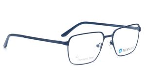Image 2 of Titan Crest Square Blue  Rimmed Eyeglasses for Men from Titan Available at Titan Eye+