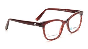 Image 2 of Red Cateye Eyeglasses for Women from Titan Available at Titan Eye+