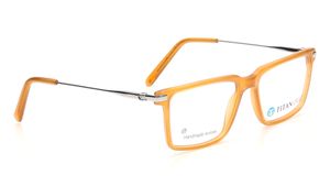 Image 2 of Orange Square Eyeglasses for Men from Titan Available at Titan Eye+