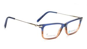 Image 2 of Blue Rectangle Eyeglasses for Men and Women from Titan Available at Titan Eye+