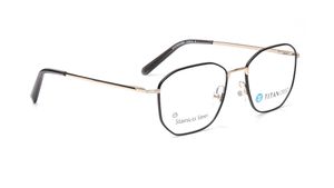 Image 2 of Black Geometric Eyeglasses for Men from Titan Available at Titan Eye+