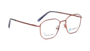 Image 2 of Brown Geometric Eyeglasses for Men from Titan Available at Titan Eye+