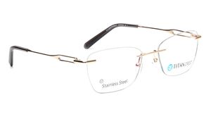 Image 2 of Gold Cat Eye Eyeglasses for Women from Titan Available at Titan Eye+