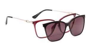 Image 2 of Red CatEye Eyeglasses for Women from Titan Available at Titan Eye+