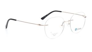 Image 2 of Gold Round Eyeglasses for Women from Titan Available at Titan Eye+