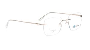Image 2 of Gold Rectangle Eyeglasses for Men from Titan Available at Titan Eye+