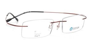 Image 2 of Brown rectangle Eyeglasses for Men from Titan Available at Titan Eye+