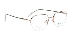 Image 2 of Gold Geometric Eyeglasses for Women from Titan Available at Titan Eye+