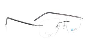 Image 2 of Gun Metal Square Eyeglasses for Men and Women from Titan Available at Titan Eye+