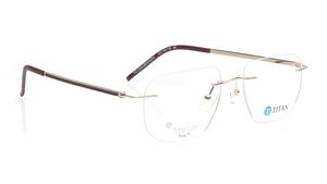 Image 2 of Gold Square Eyeglasses for Men and Women from Titan Available at Titan Eye+
