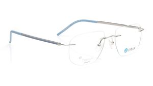 Image 2 of Silver Square Eyeglasses for Men and Women from Titan Available at Titan Eye+