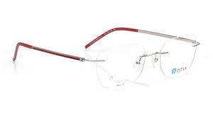 Image 2 of Silver Geometric Eyeglasses for Men and Women from Titan Available at Titan Eye+